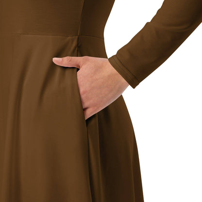 braunes-langarmliges-midikleid-midikleid-jlr-design-3 - JLR Design