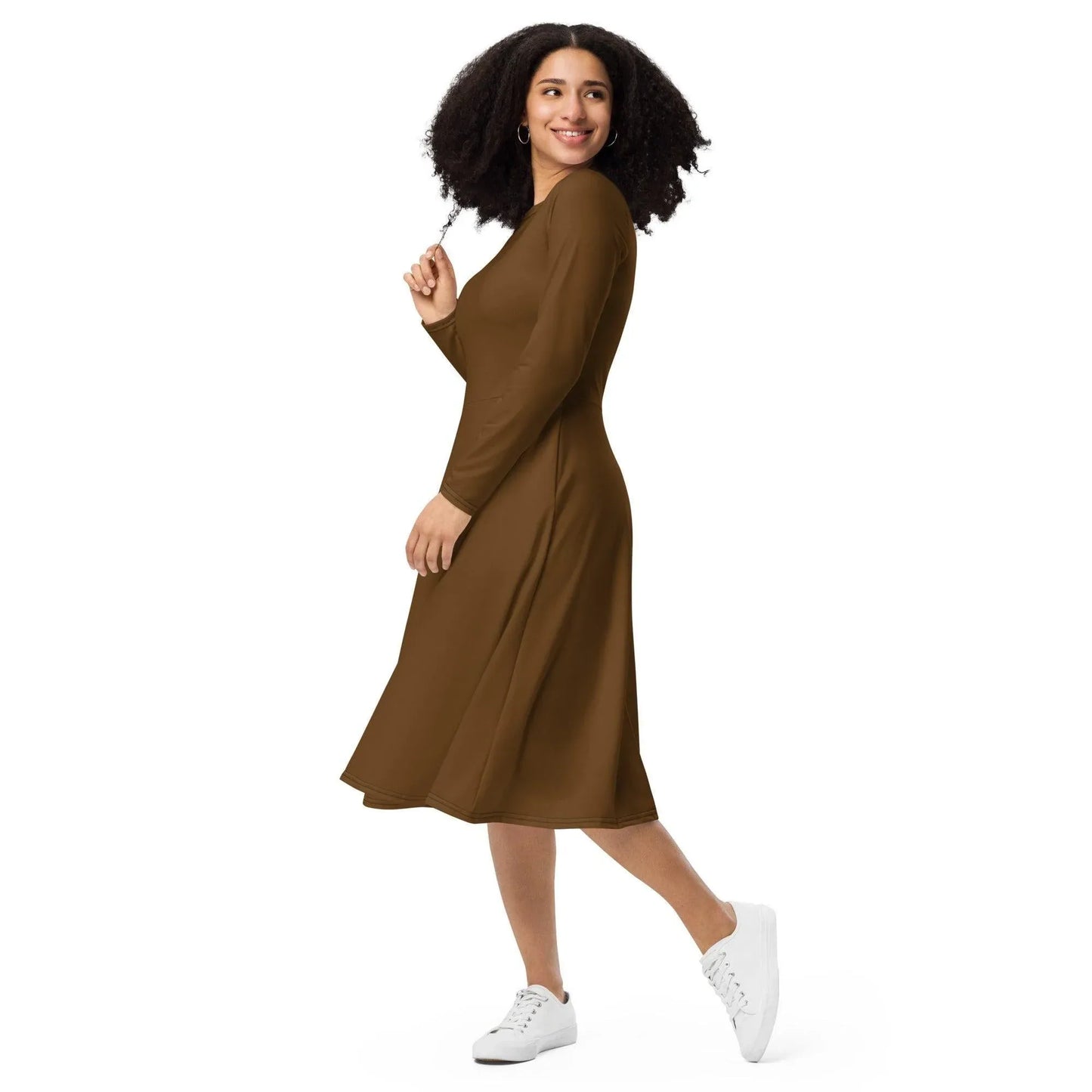 braunes-langarmliges-midikleid-midikleid-jlr-design-6 - JLR Design