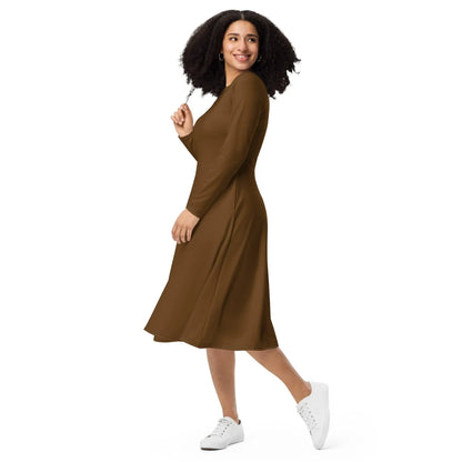 braunes-langarmliges-midikleid-midikleid-jlr-design-6 - JLR Design