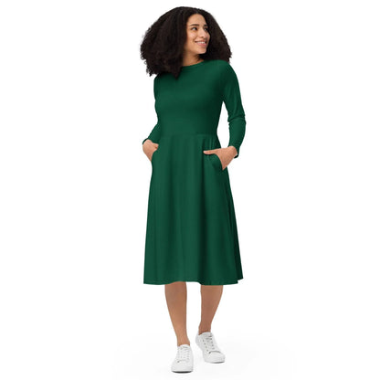 british-racing-green-langarmliges-midikleid-midikleid-jlr-design-1 - JLR Design