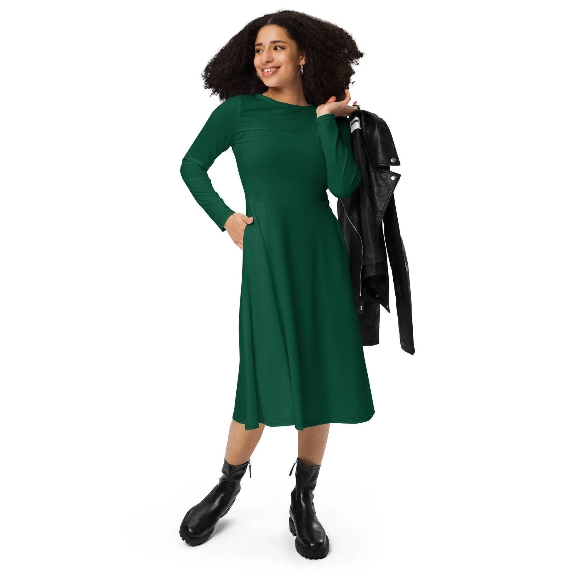british-racing-green-langarmliges-midikleid-midikleid-jlr-design-2 - JLR Design