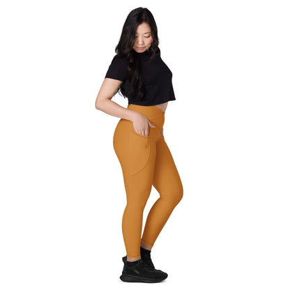 bronze-damen-v-bund-leggings-mit-taschen-v-bund-leggings-jlr-design-3 - JLR Design
