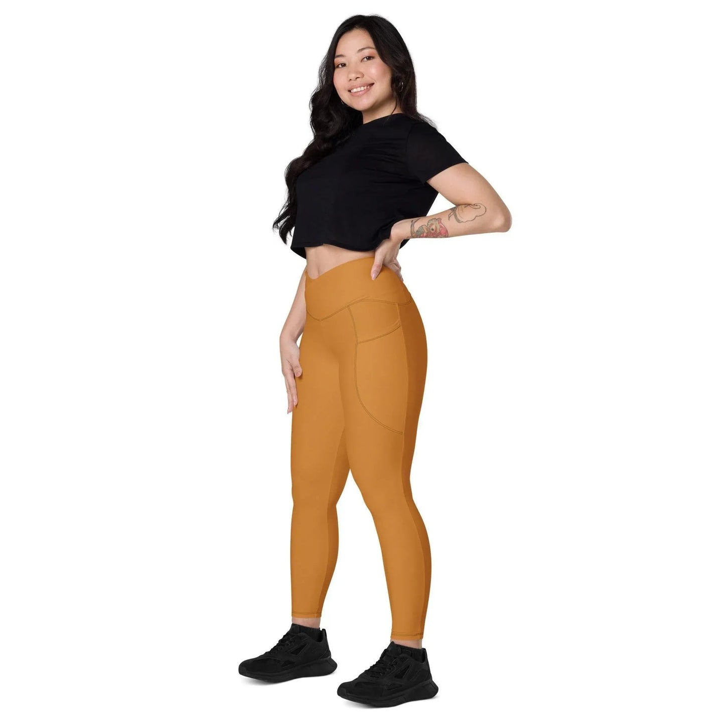 bronze-damen-v-bund-leggings-mit-taschen-v-bund-leggings-jlr-design-7 - JLR Design