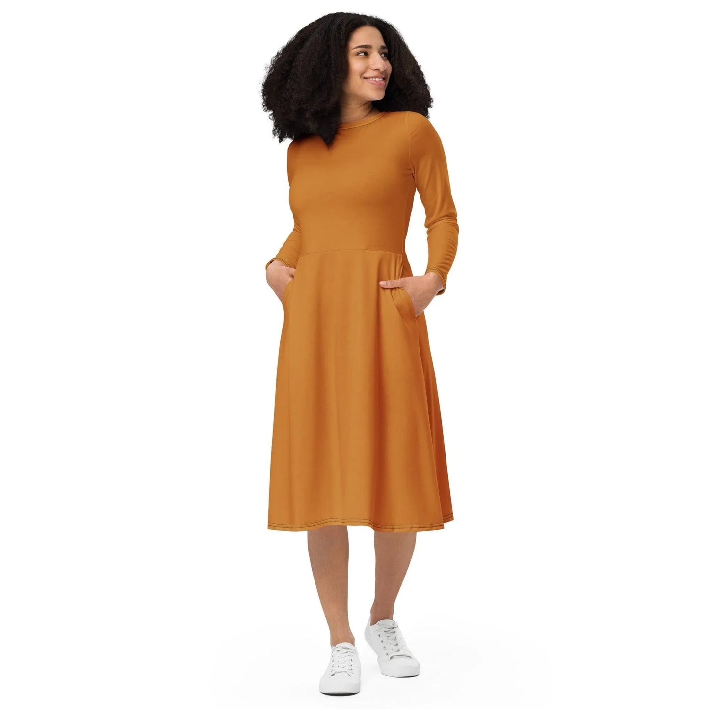 bronze-langarmliges-midikleid-midikleid-jlr-design-2 - JLR Design