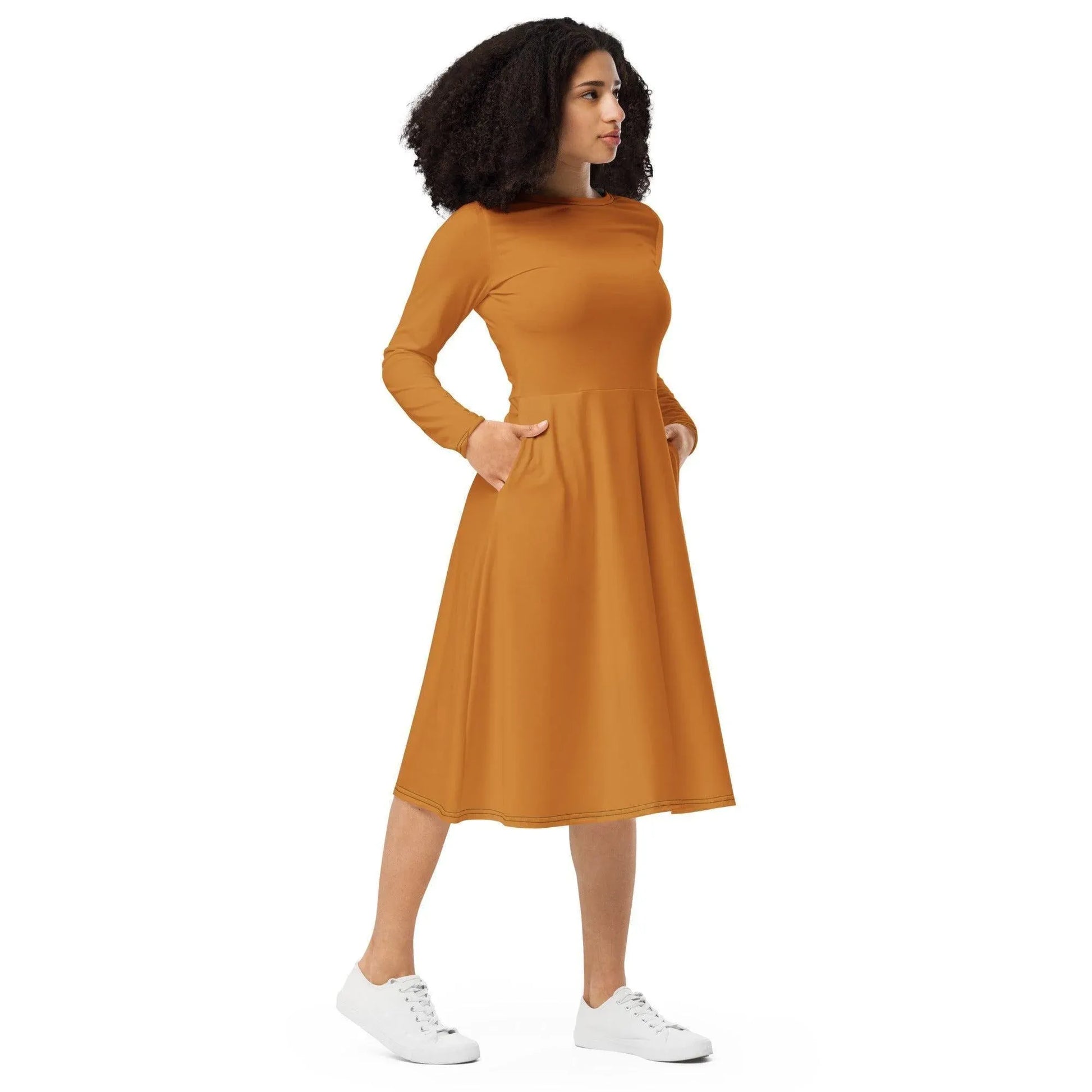 bronze-langarmliges-midikleid-midikleid-jlr-design-4 - JLR Design