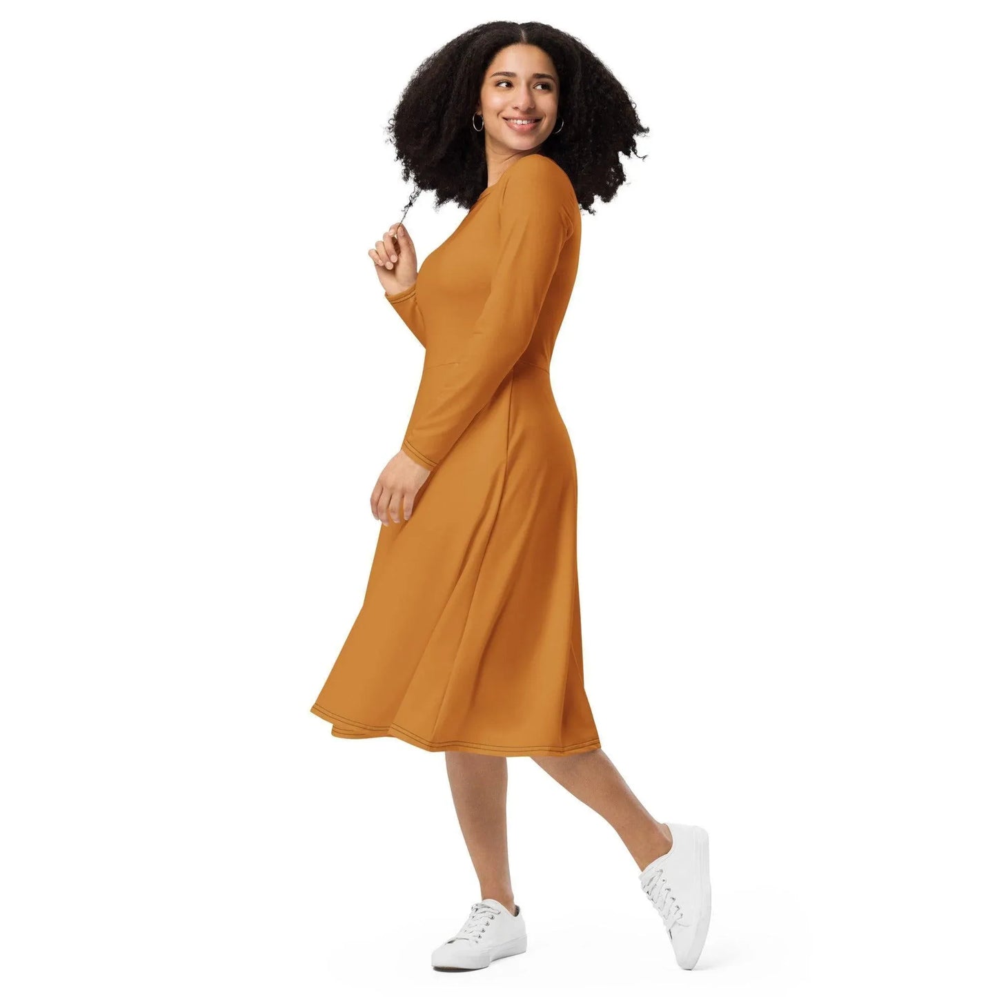 bronze-langarmliges-midikleid-midikleid-jlr-design-5 - JLR Design