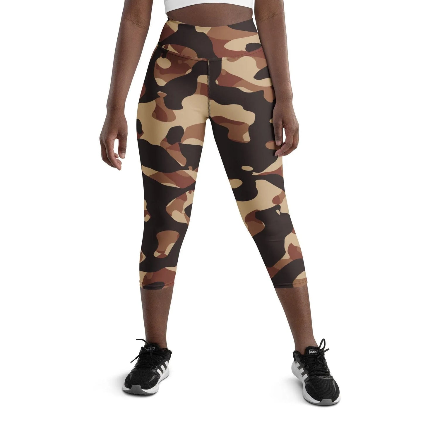 brown-camouflage-damen-yoga-capri-leggings-yoga-capri-leggings-jlr-design-2 - JLR Design