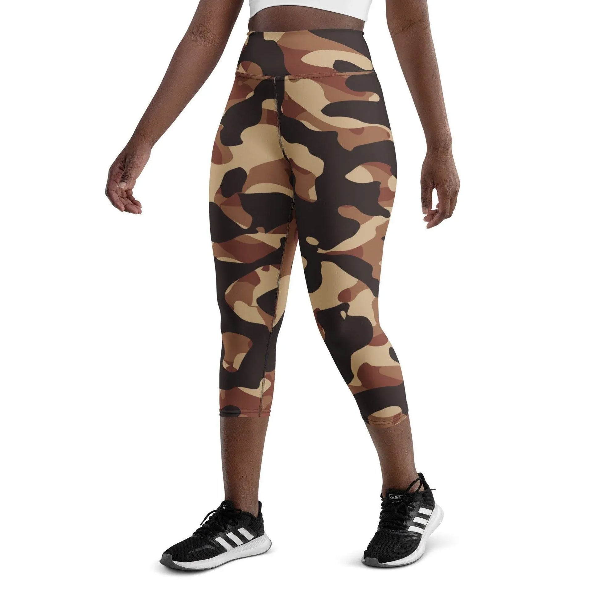 brown-camouflage-damen-yoga-capri-leggings-yoga-capri-leggings-jlr-design-3 - JLR Design