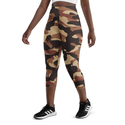 brown-camouflage-damen-yoga-capri-leggings-yoga-capri-leggings-jlr-design-3 - JLR Design