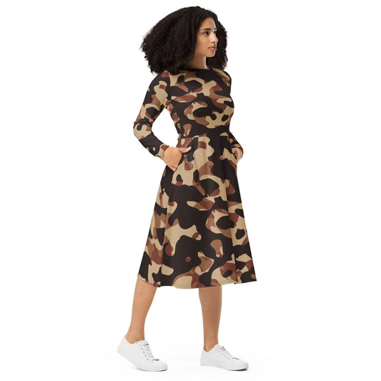 brown-camouflage-langarmliges-midikleid-midikleid-jlr-design-1 - JLR Design