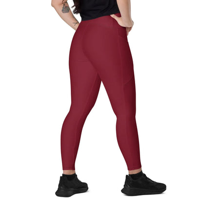burgund-damen-v-bund-leggings-mit-taschen-v-bund-leggings-jlr-design-2 - JLR Design