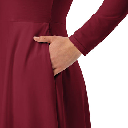 burgund-langarmliges-midikleid-midikleid-jlr-design-3 - JLR Design