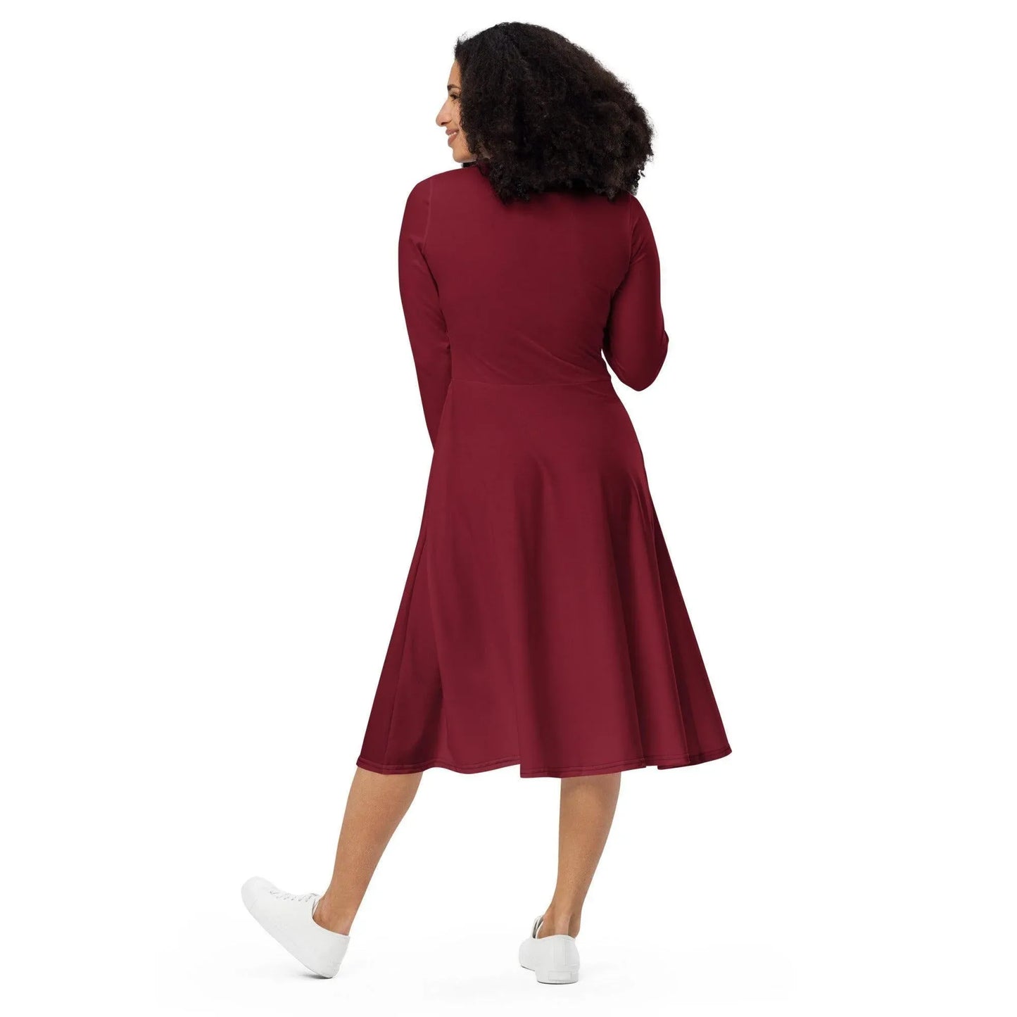 burgund-langarmliges-midikleid-midikleid-jlr-design-4 - JLR Design