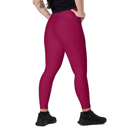 burgundy-damen-v-bund-leggings-mit-taschen-v-bund-leggings-jlr-design-3 - JLR Design
