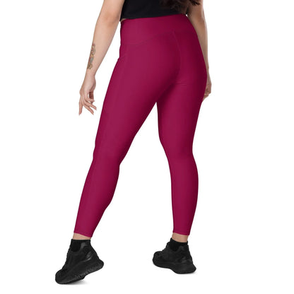 burgundy-damen-v-bund-leggings-mit-taschen-v-bund-leggings-jlr-design-4 - JLR Design
