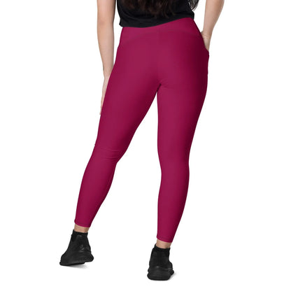 burgundy-damen-v-bund-leggings-mit-taschen-v-bund-leggings-jlr-design-5 - JLR Design