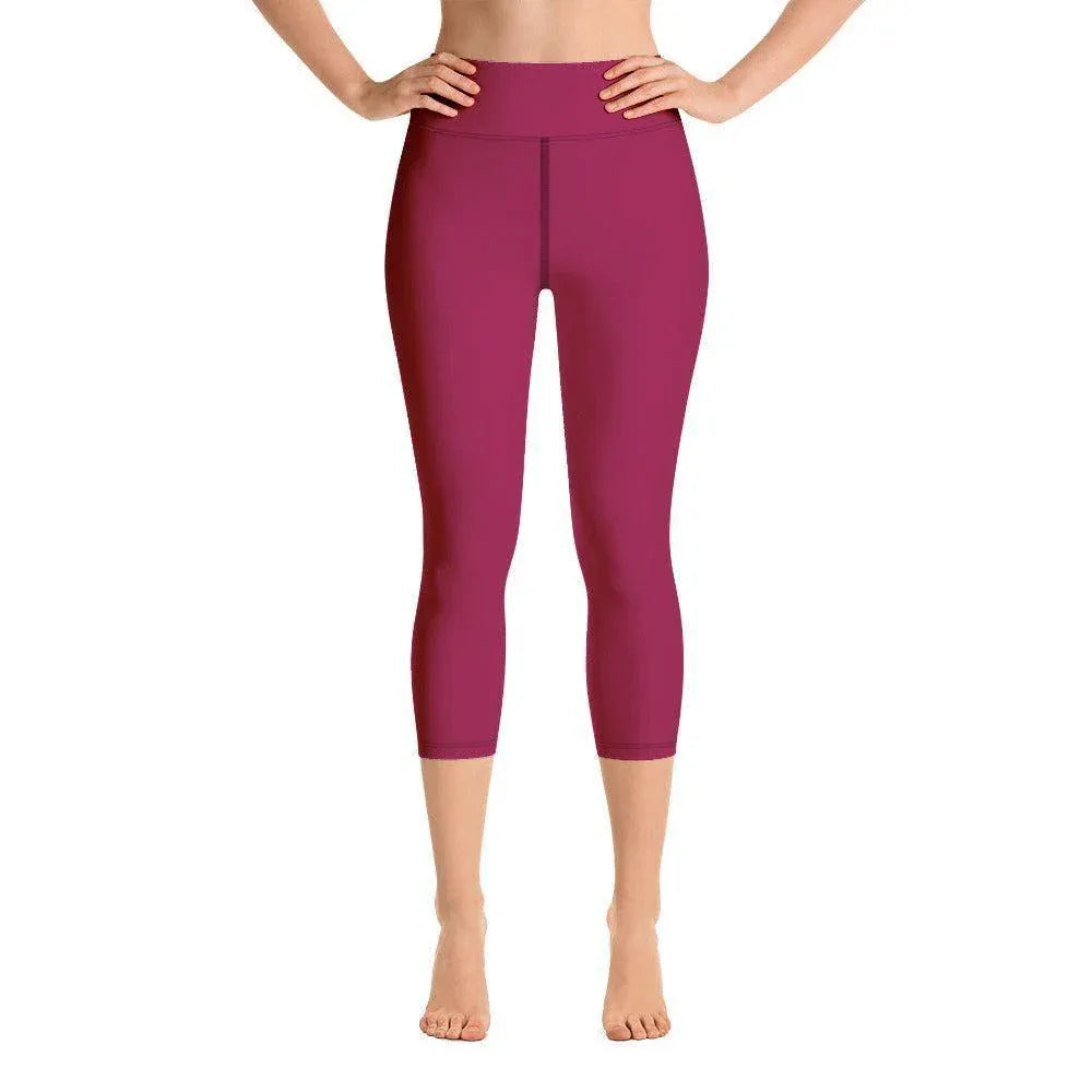 burgundy-damen-yoga-capri-leggings-yoga-capri-leggings-jlr-design-2 - JLR Design