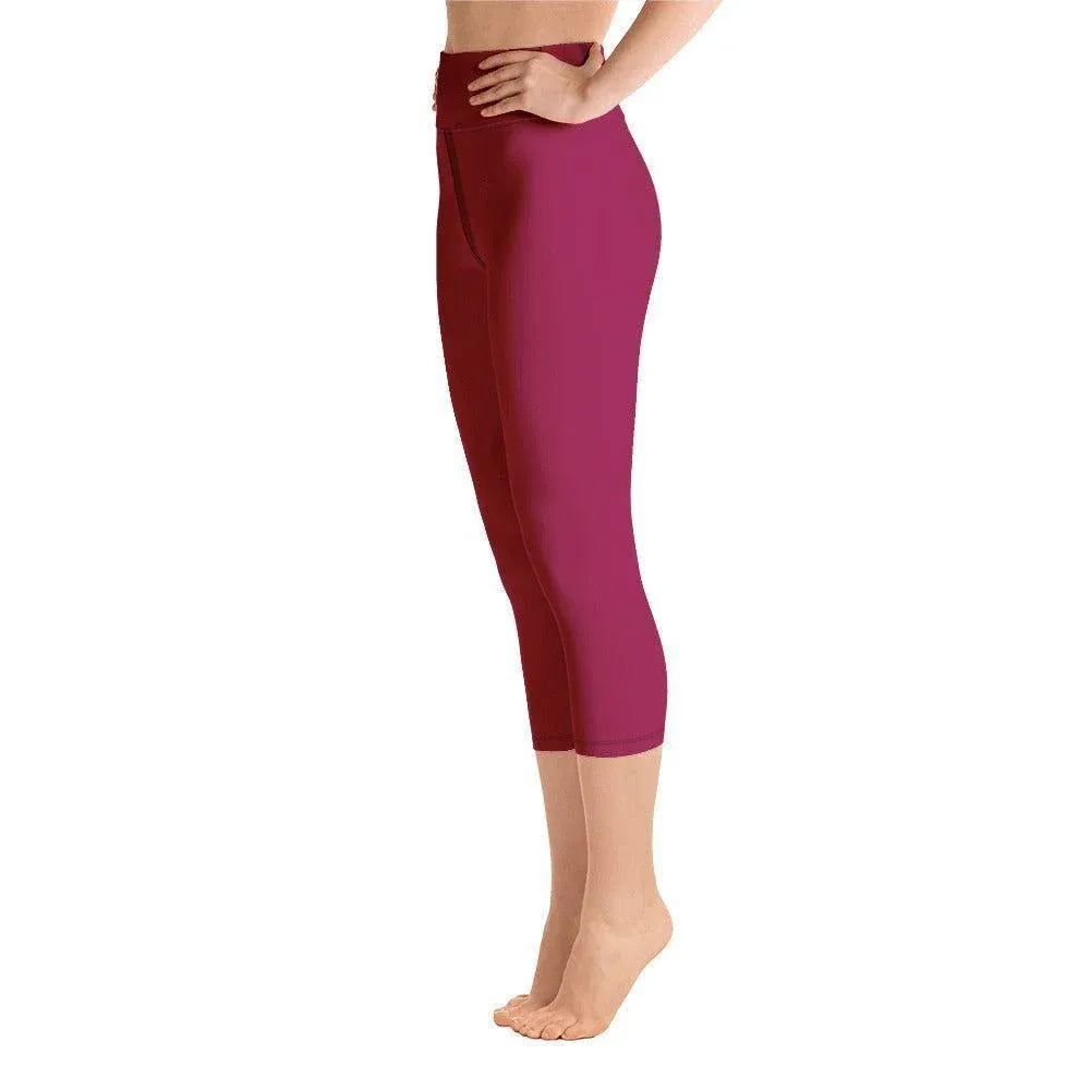 burgundy-damen-yoga-capri-leggings-yoga-capri-leggings-jlr-design-3 - JLR Design