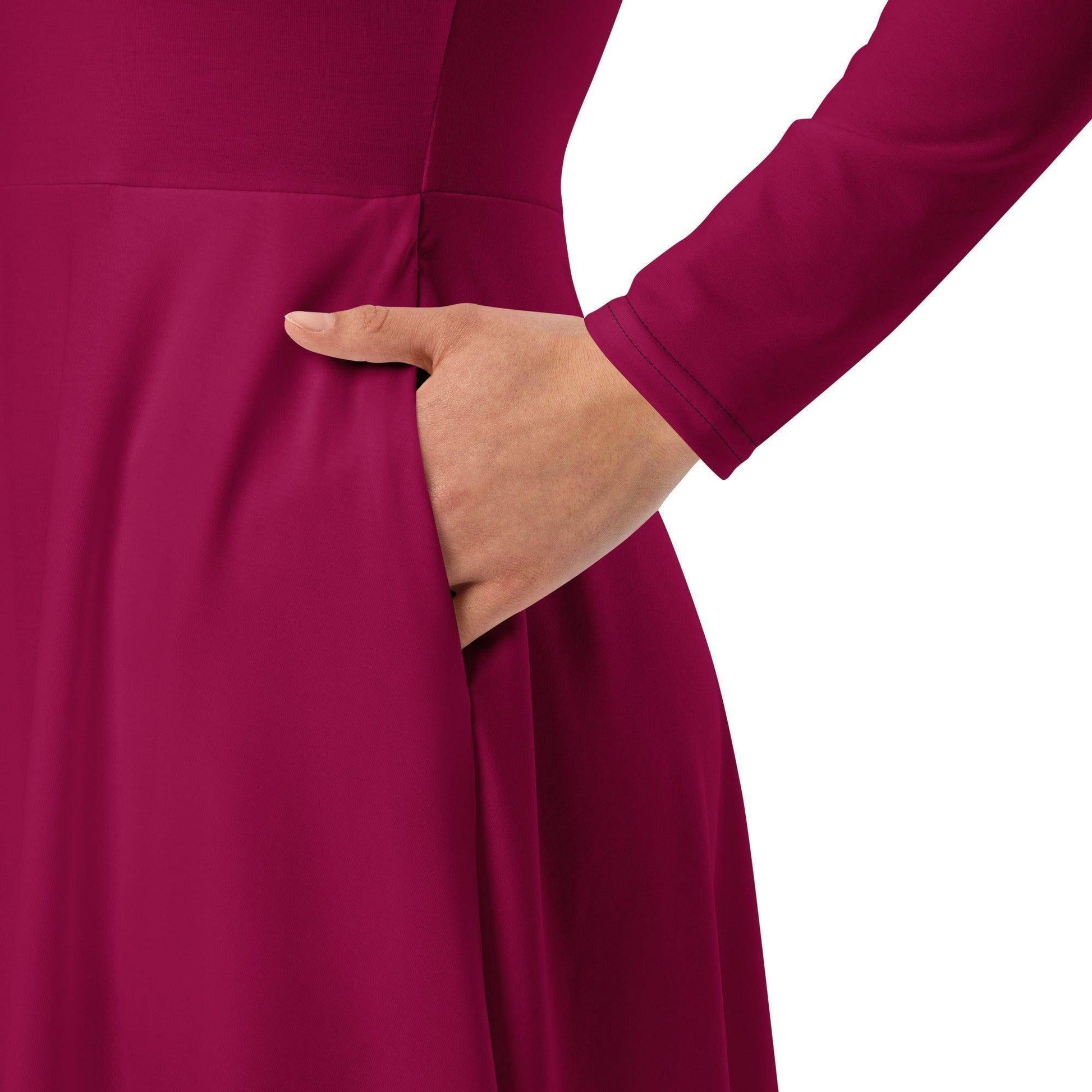 burgundy-langarmliges-midikleid-midikleid-jlr-design-3 - JLR Design