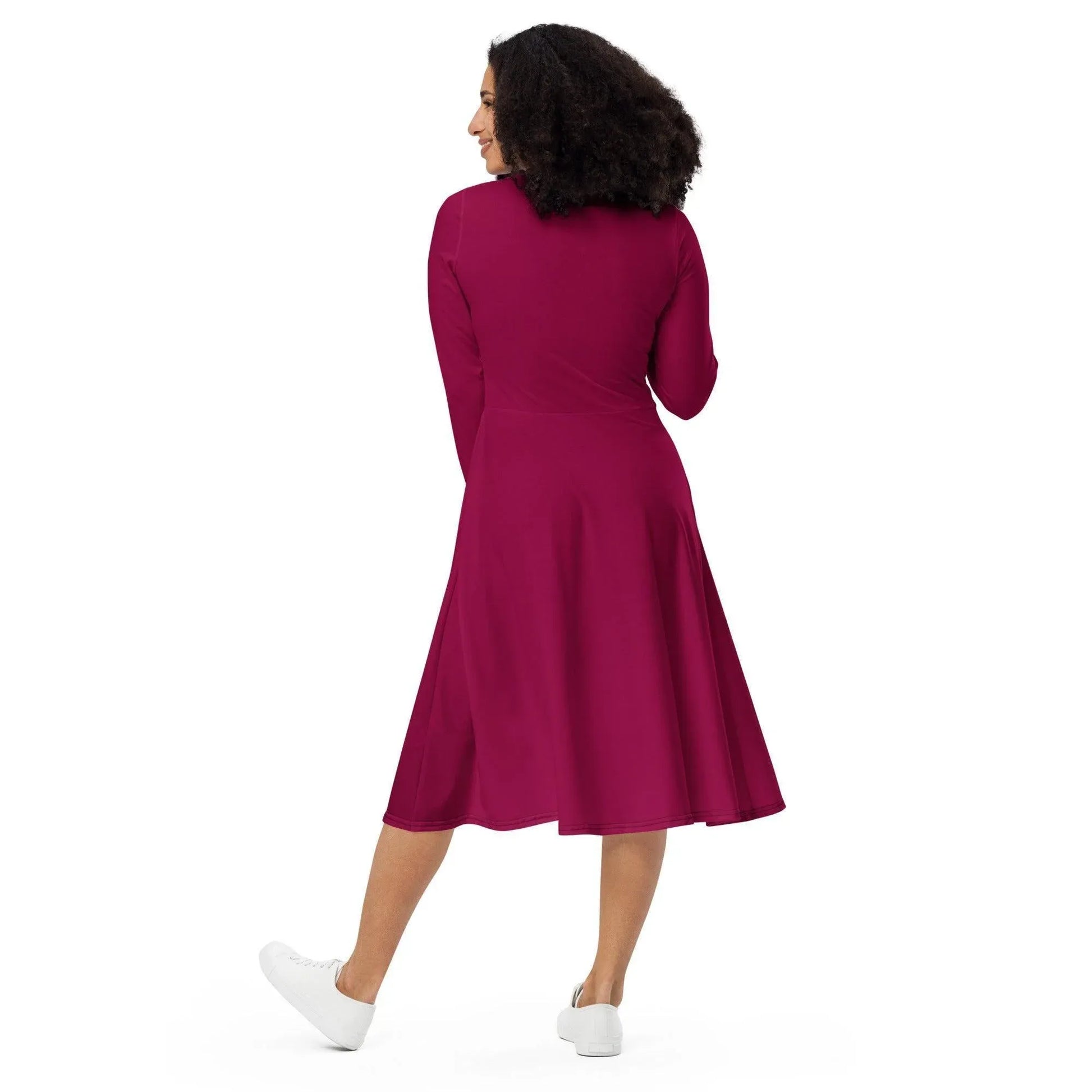 burgundy-langarmliges-midikleid-midikleid-jlr-design-4 - JLR Design