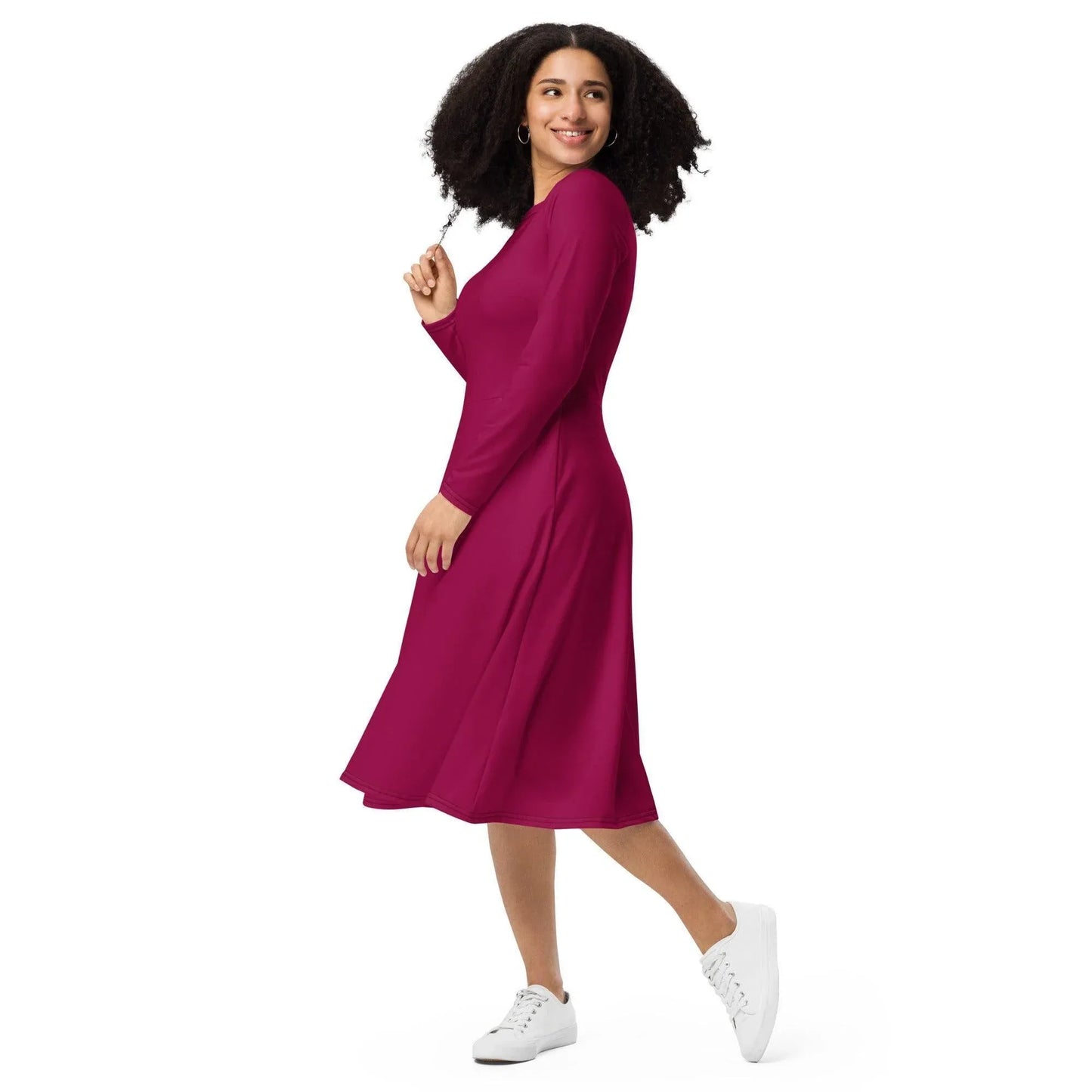 burgundy-langarmliges-midikleid-midikleid-jlr-design-6 - JLR Design