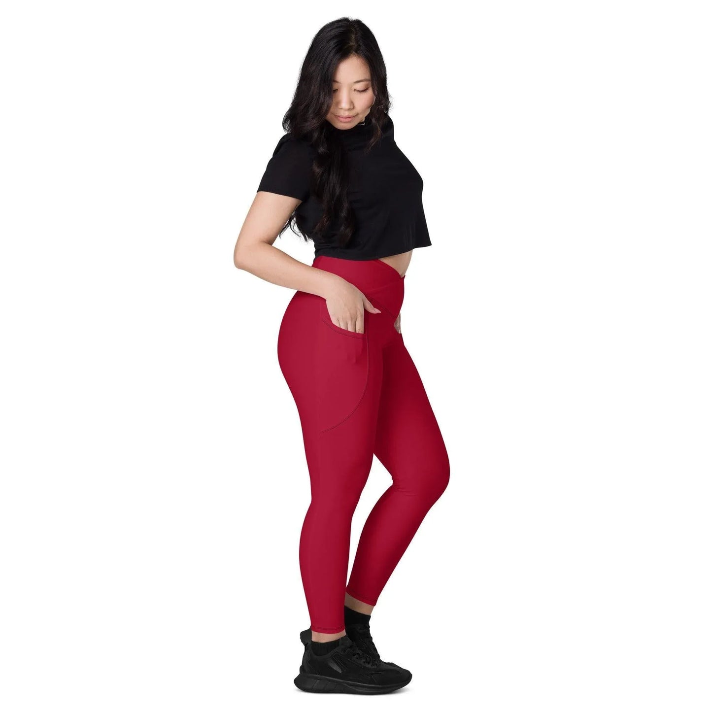 carmine-damen-v-bund-leggings-mit-taschen-v-bund-leggings-jlr-design-1 - JLR Design