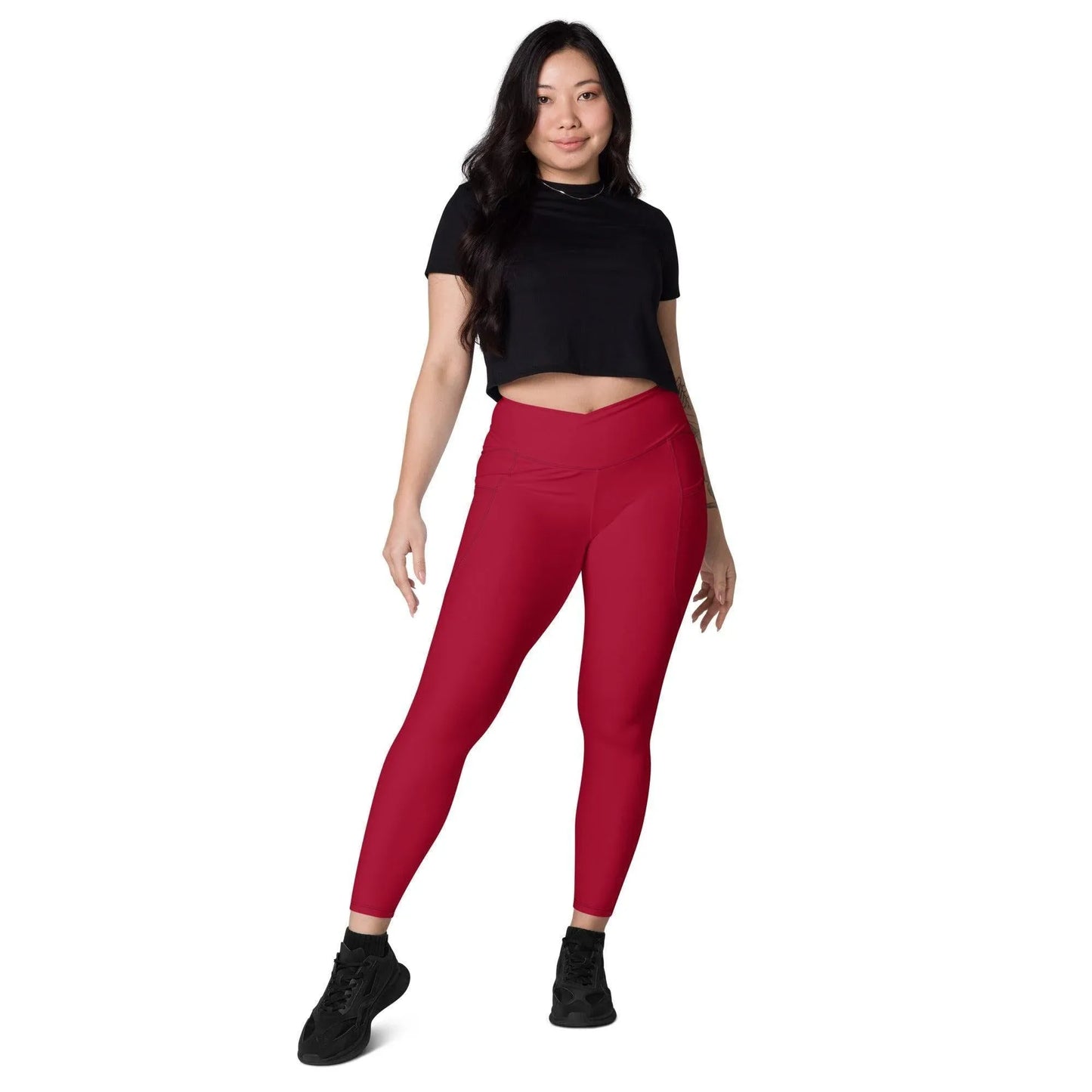 carmine-damen-v-bund-leggings-mit-taschen-v-bund-leggings-jlr-design-5 - JLR Design