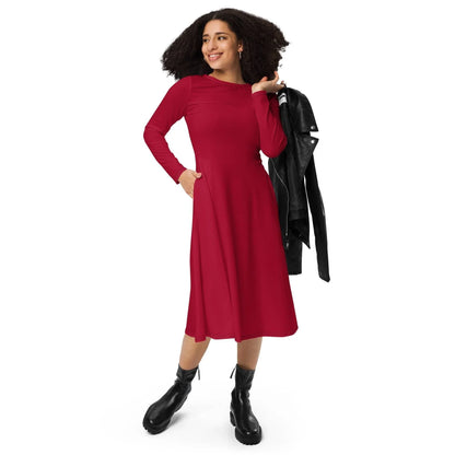 carmine-langarmliges-midikleid-midikleid-jlr-design-1 - JLR Design