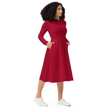 carmine-langarmliges-midikleid-midikleid-jlr-design-4 - JLR Design