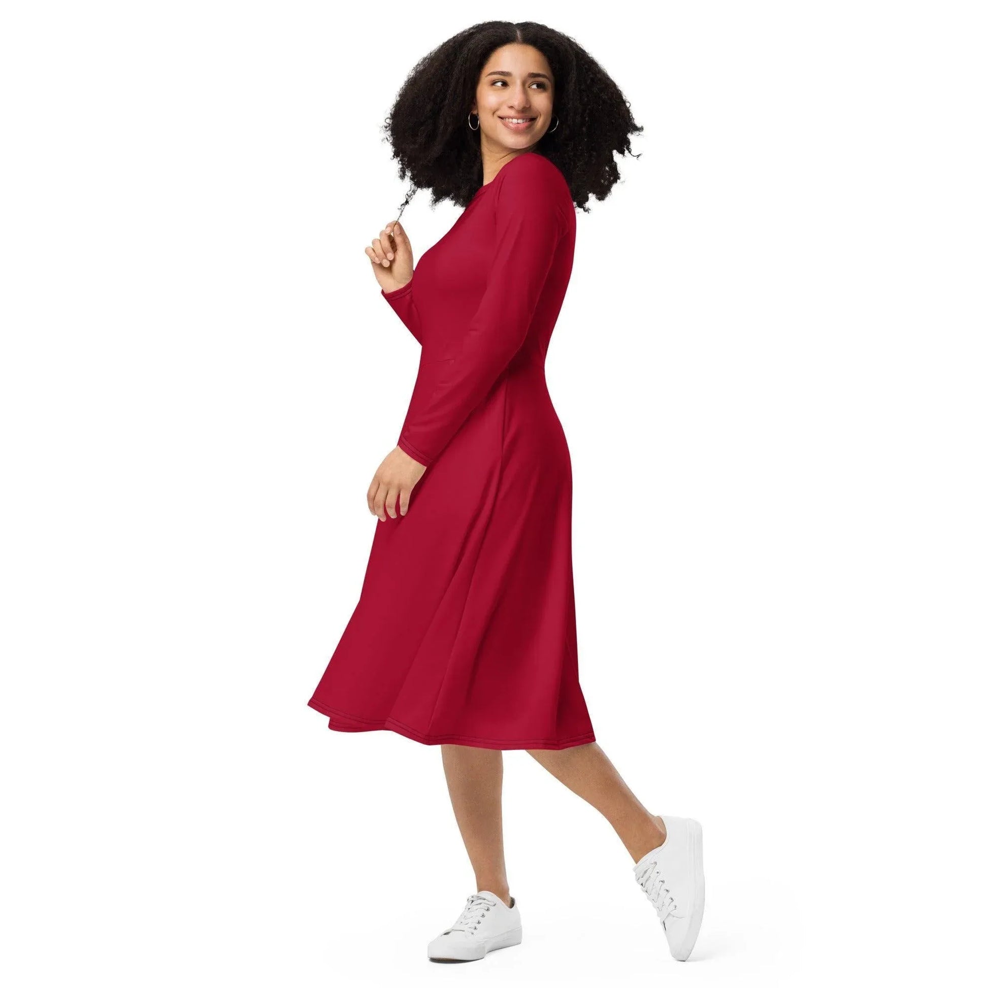 carmine-langarmliges-midikleid-midikleid-jlr-design-5 - JLR Design