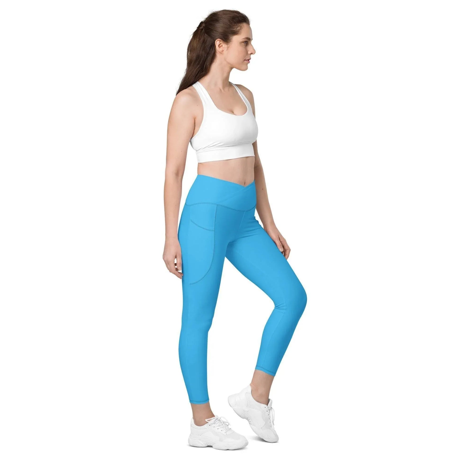 deep-sky-blue-damen-v-bund-leggings-mit-taschen-v-bund-leggings-jlr-design-2 - JLR Design