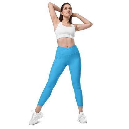 deep-sky-blue-damen-v-bund-leggings-mit-taschen-v-bund-leggings-jlr-design-3 - JLR Design