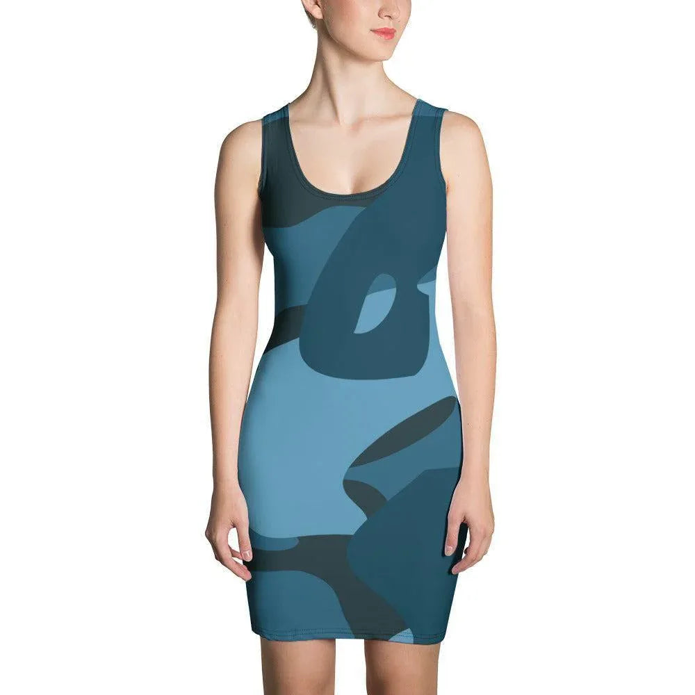 enganliegendes-blaues-camouflage-kleid-kleid-jlr-design-1 - JLR Design