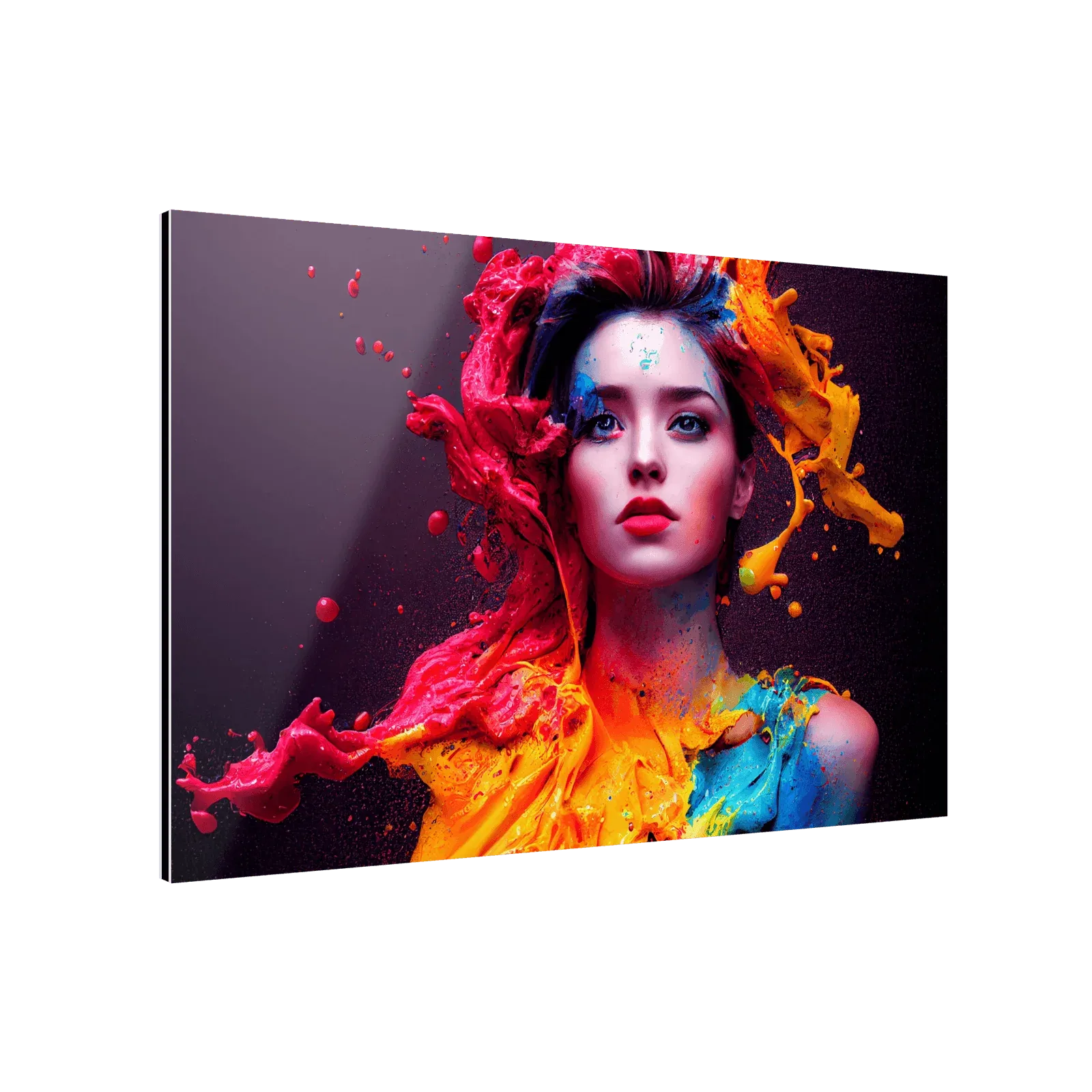 farbenfrohe-frau-metall-poster-60x40cm-metallposter-jlr-design-1 - JLR Design