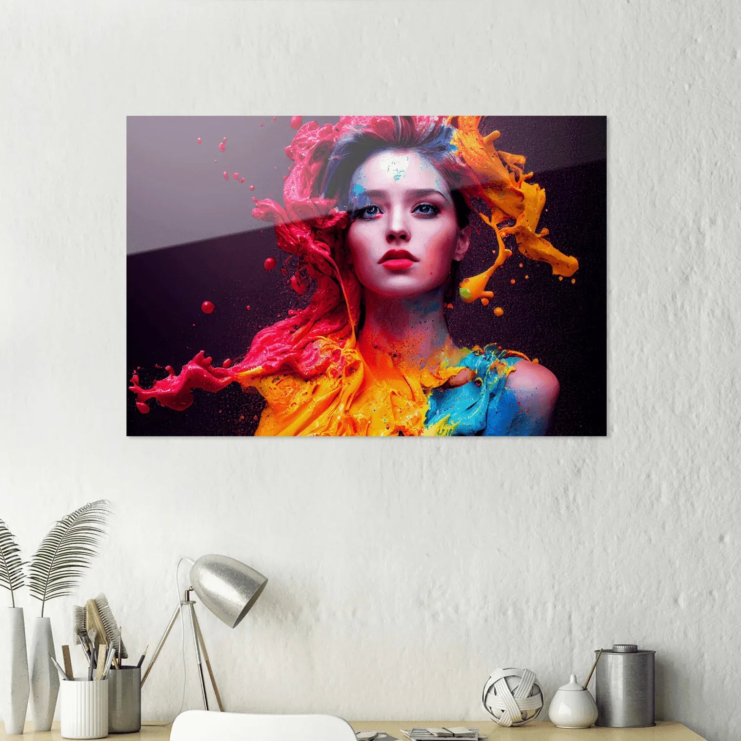 farbenfrohe-frau-metall-poster-60x40cm-metallposter-jlr-design-2 - JLR Design