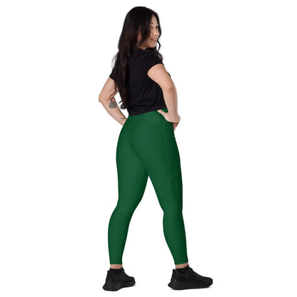 forest-green-damen-v-bund-leggings-mit-taschen-v-bund-leggings-jlr-design-2 - JLR Design