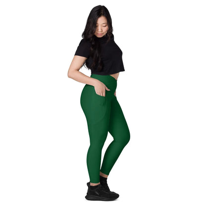 forest-green-damen-v-bund-leggings-mit-taschen-v-bund-leggings-jlr-design-3 - JLR Design