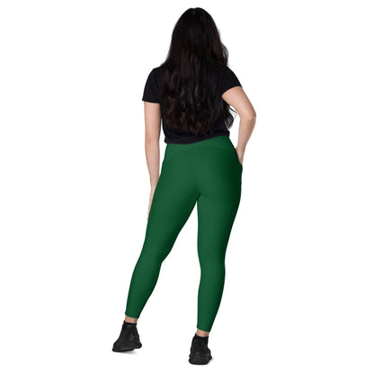 forest-green-damen-v-bund-leggings-mit-taschen-v-bund-leggings-jlr-design-6 - JLR Design