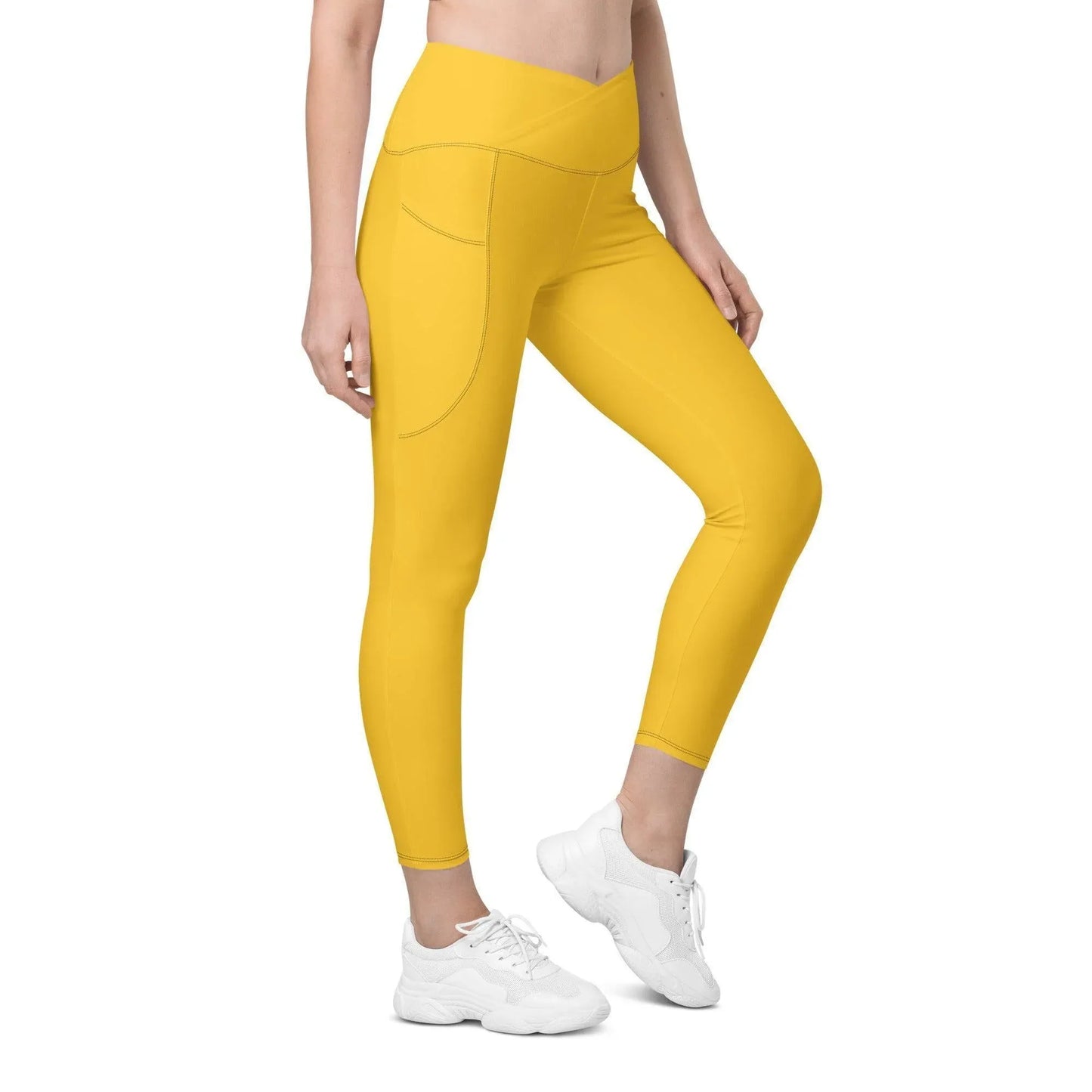 gelbe-damen-v-bund-leggings-mit-taschen-v-bund-leggings-jlr-design-2 - JLR Design