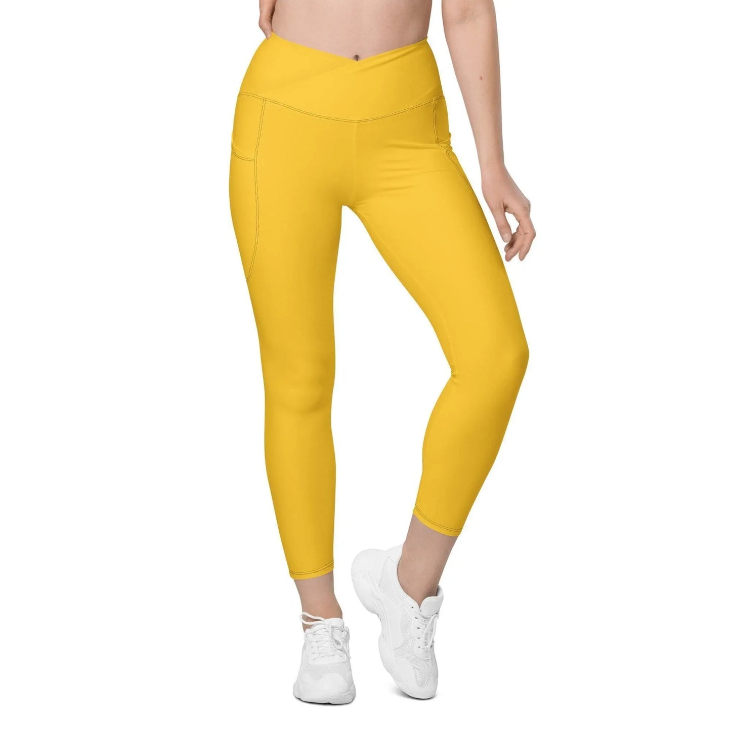 gelbe-damen-v-bund-leggings-mit-taschen-v-bund-leggings-jlr-design-5 - JLR Design