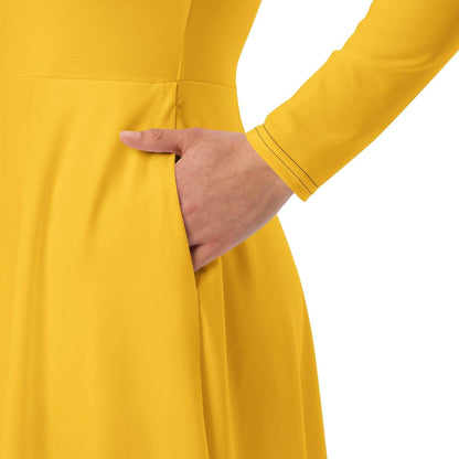 gelbes-langarmliges-midikleid-midikleid-jlr-design-3 - JLR Design