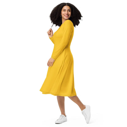 gelbes-langarmliges-midikleid-midikleid-jlr-design-6 - JLR Design