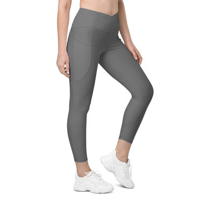 graue-damen-v-bund-leggings-mit-taschen-v-bund-leggings-jlr-design-1 - JLR Design