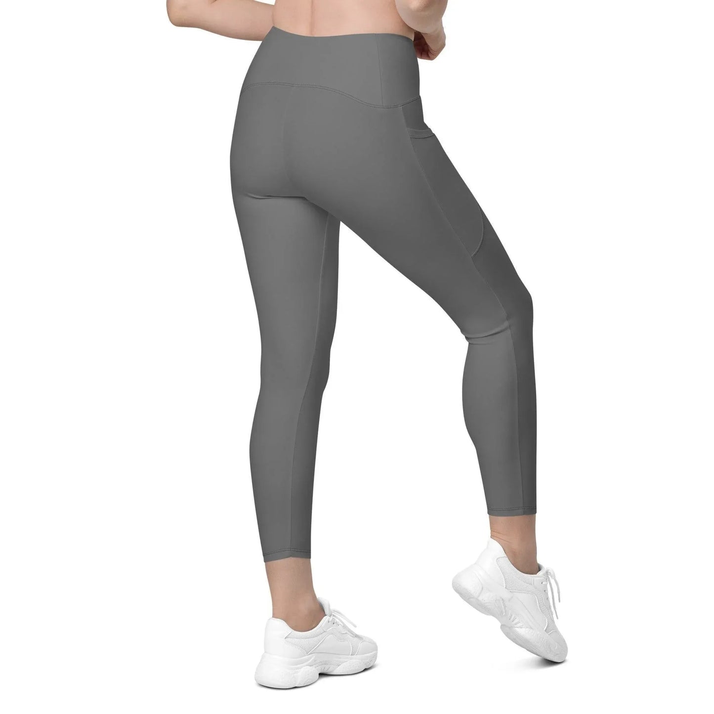 graue-damen-v-bund-leggings-mit-taschen-v-bund-leggings-jlr-design-2 - JLR Design