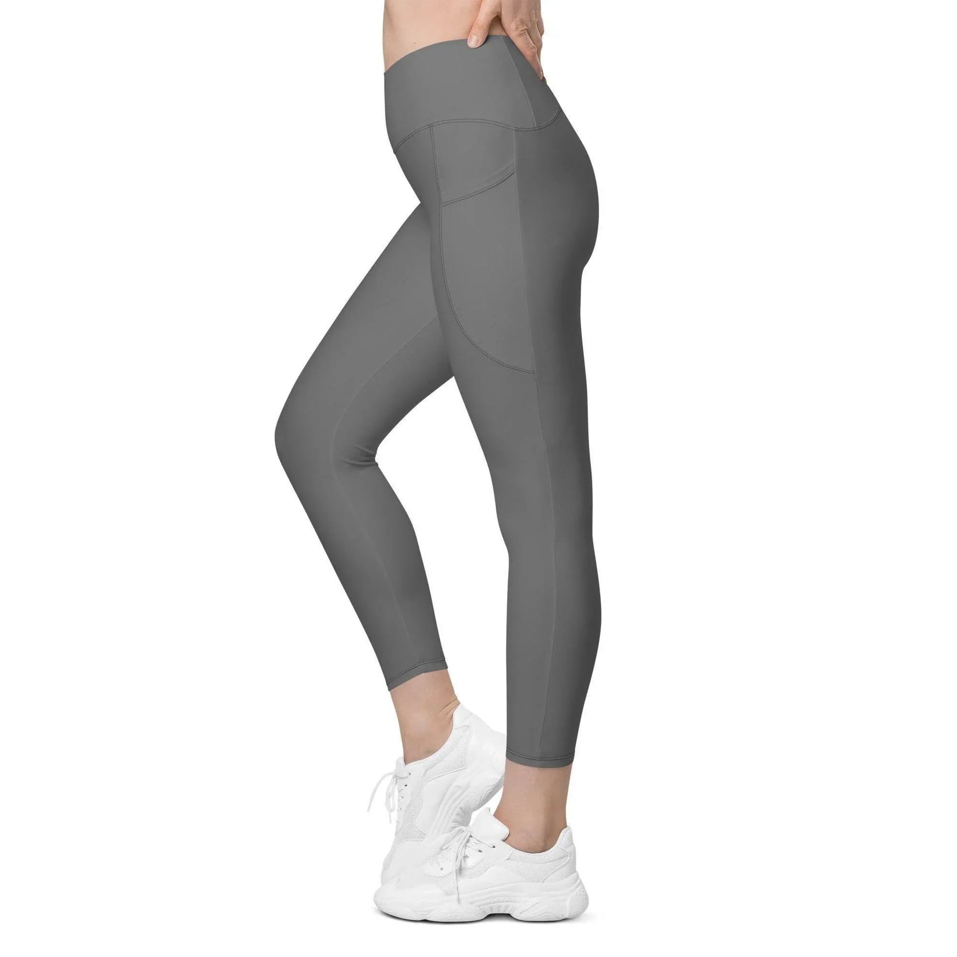 graue-damen-v-bund-leggings-mit-taschen-v-bund-leggings-jlr-design-3 - JLR Design