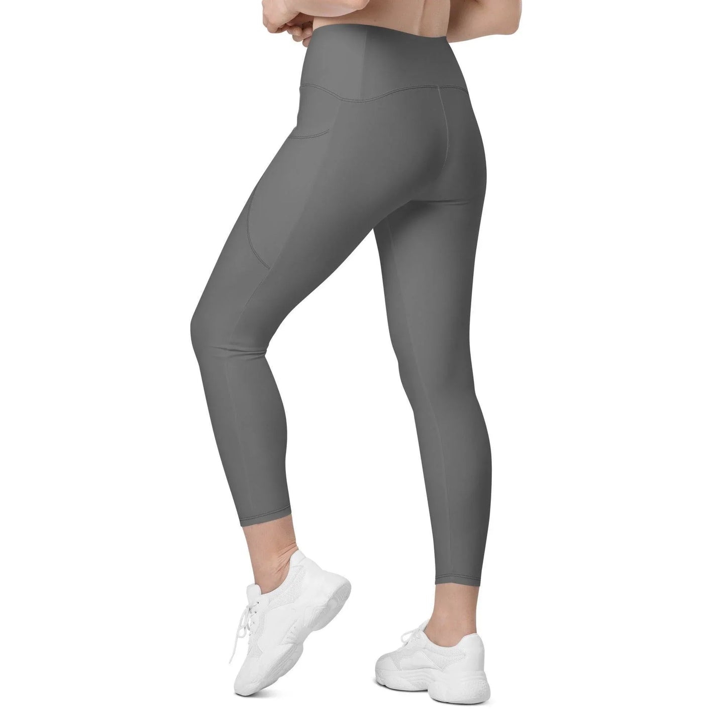 graue-damen-v-bund-leggings-mit-taschen-v-bund-leggings-jlr-design-4 - JLR Design