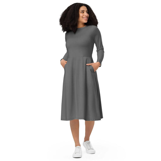 graues-langarmliges-midikleid-midikleid-jlr-design-1 - JLR Design