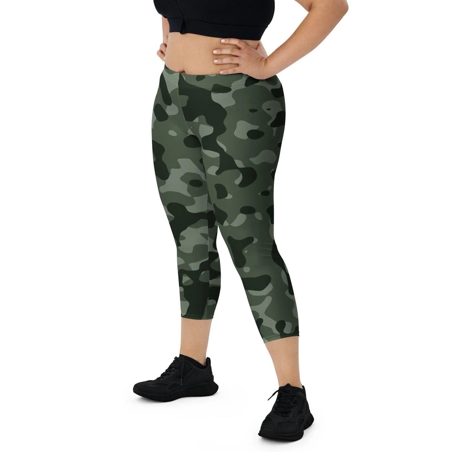 green-camouflage-damen-capri-leggings-capri-leggings-jlr-design-1 - JLR Design