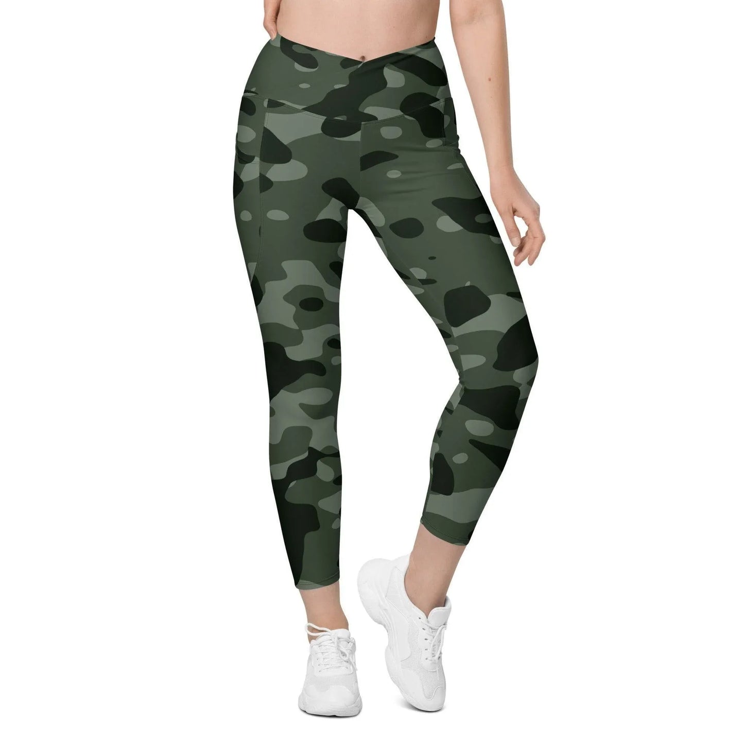 green-camouflage-damen-v-bund-leggings-mit-taschen-v-bund-leggings-jlr-design-5 - JLR Design