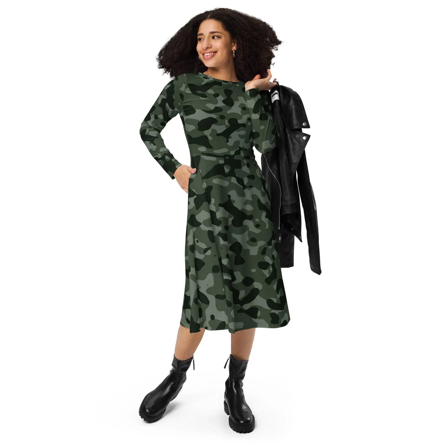 green-camouflage-langarmliges-midikleid-midikleid-jlr-design-1 - JLR Design